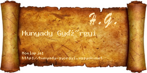 Hunyady Györgyi névjegykártya